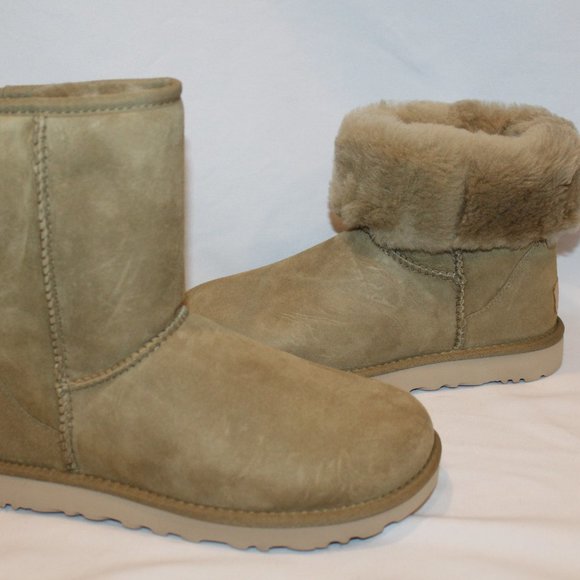 NIB UGG WOMEN'S CLASSIC SHORT SUEDE SHEARLING LINED BOOTS TOMATILLO - Picture 4 of 8